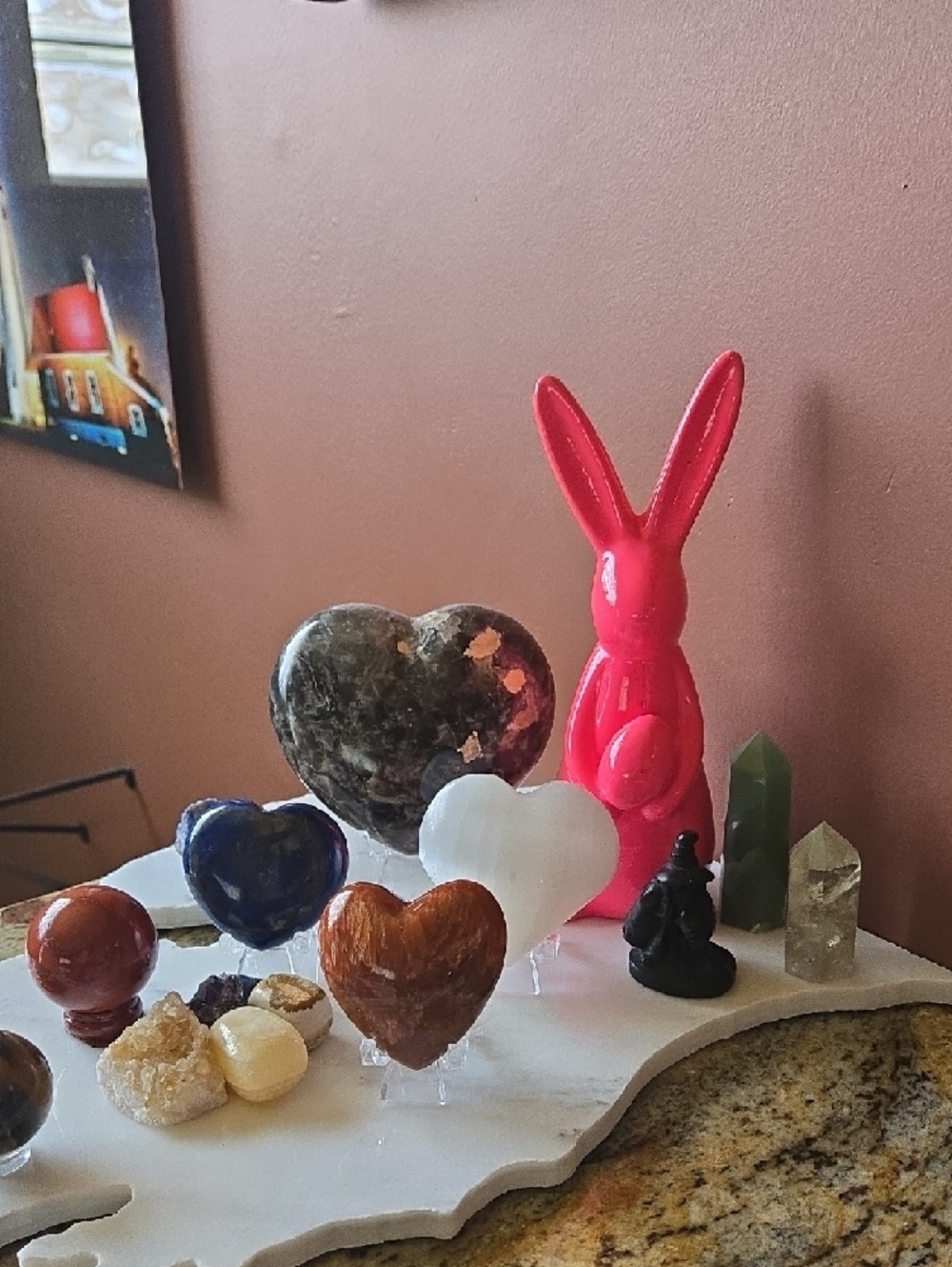Glossy Pink Ceramic Bunny Figurine - Picture 7 of 7